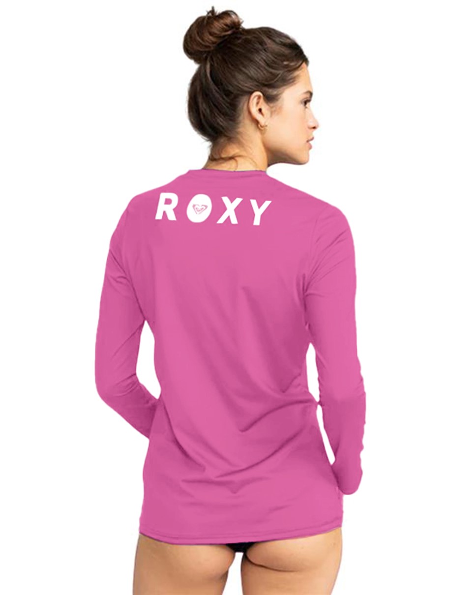 Womens Happy Waves Long Sleeve Surf Tee-Pink