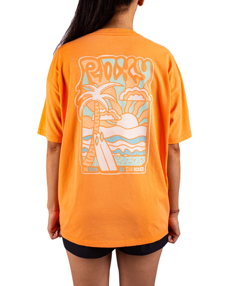 Womens Sunny Oversize T-Shirt-Orange