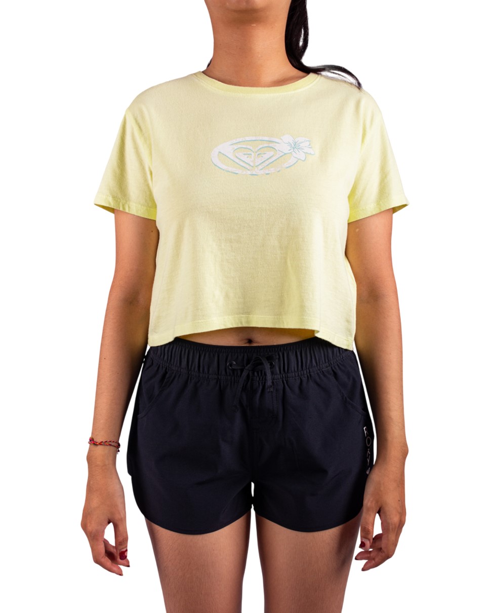 Womens People Speak Crop T-Shirt-Green