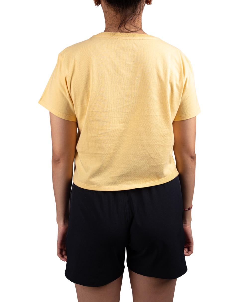 Womens Sunset Chaser Crop T-Shirt-Yellow
