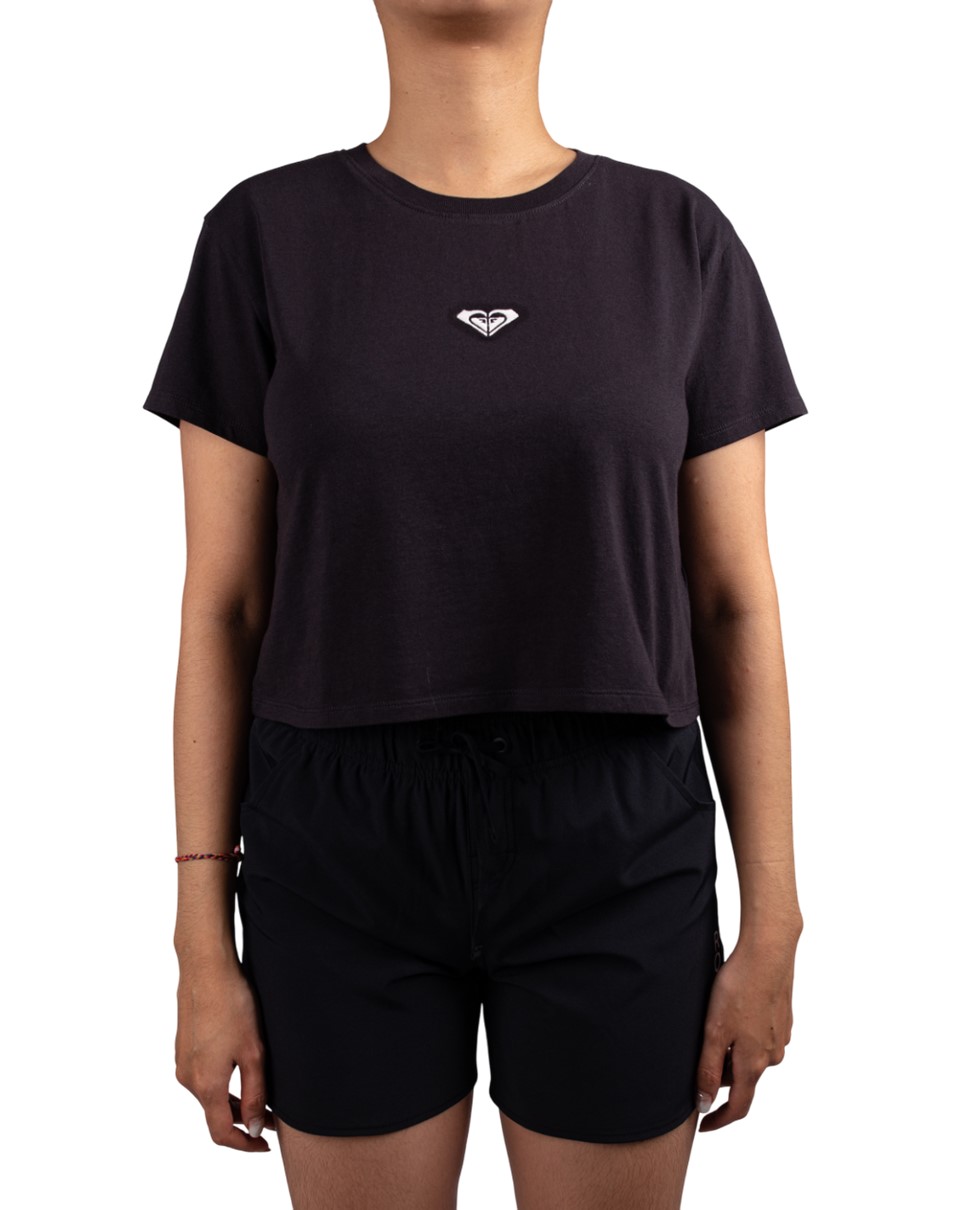 Womens Sunset Chaser Crop T-Shirt-Black