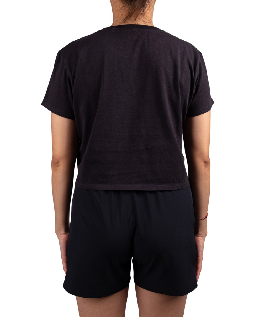 Womens Sunset Chaser Crop T-Shirt-Black