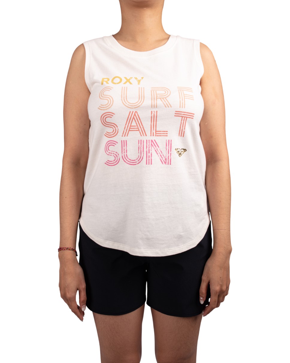 Womens Surf Salt Sun Muscle Tank Id-White