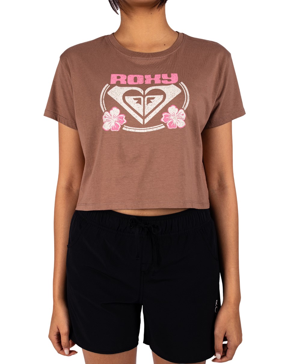 Womens Big Heart Top-Brown