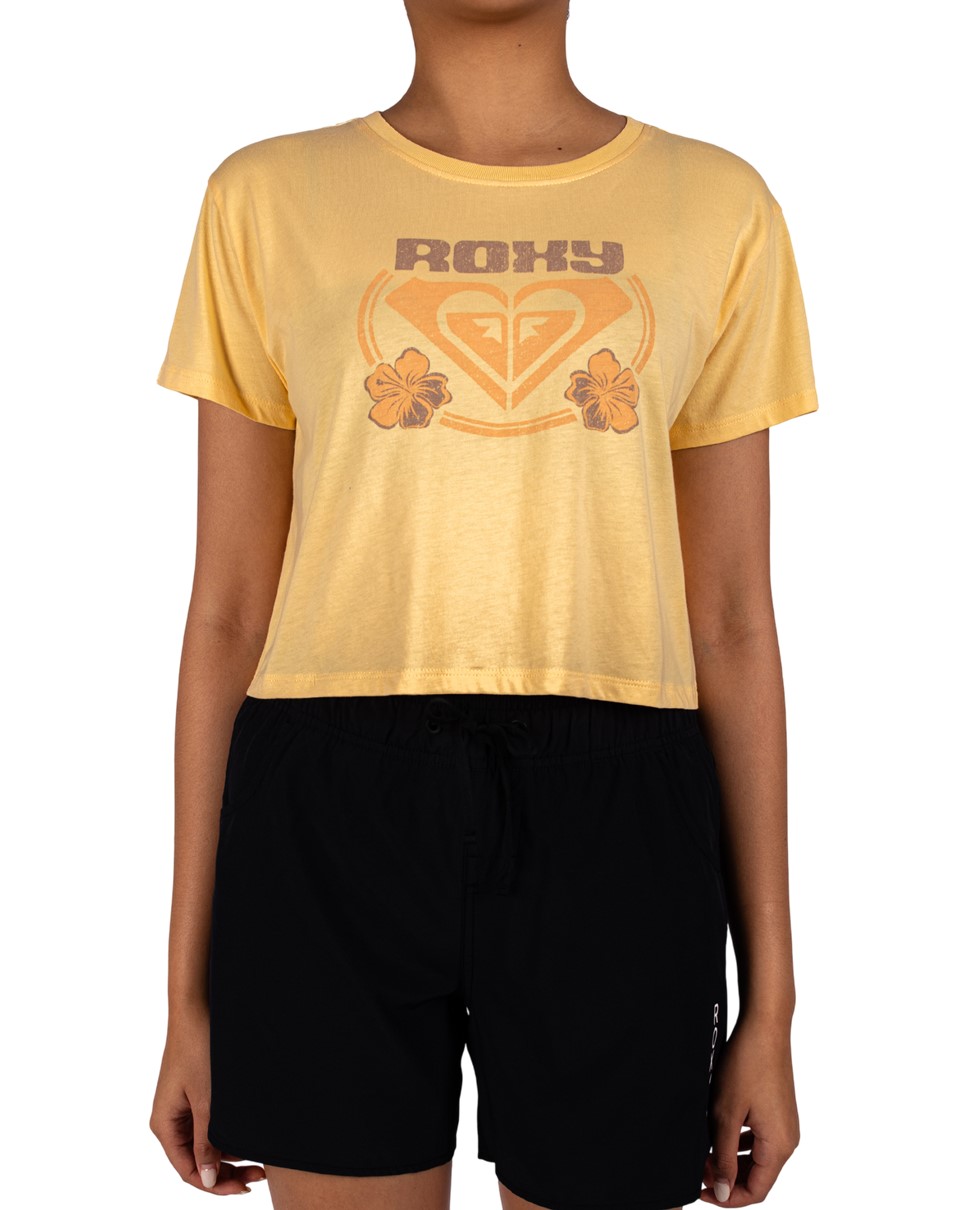Womens Big Heart Top-Yellow