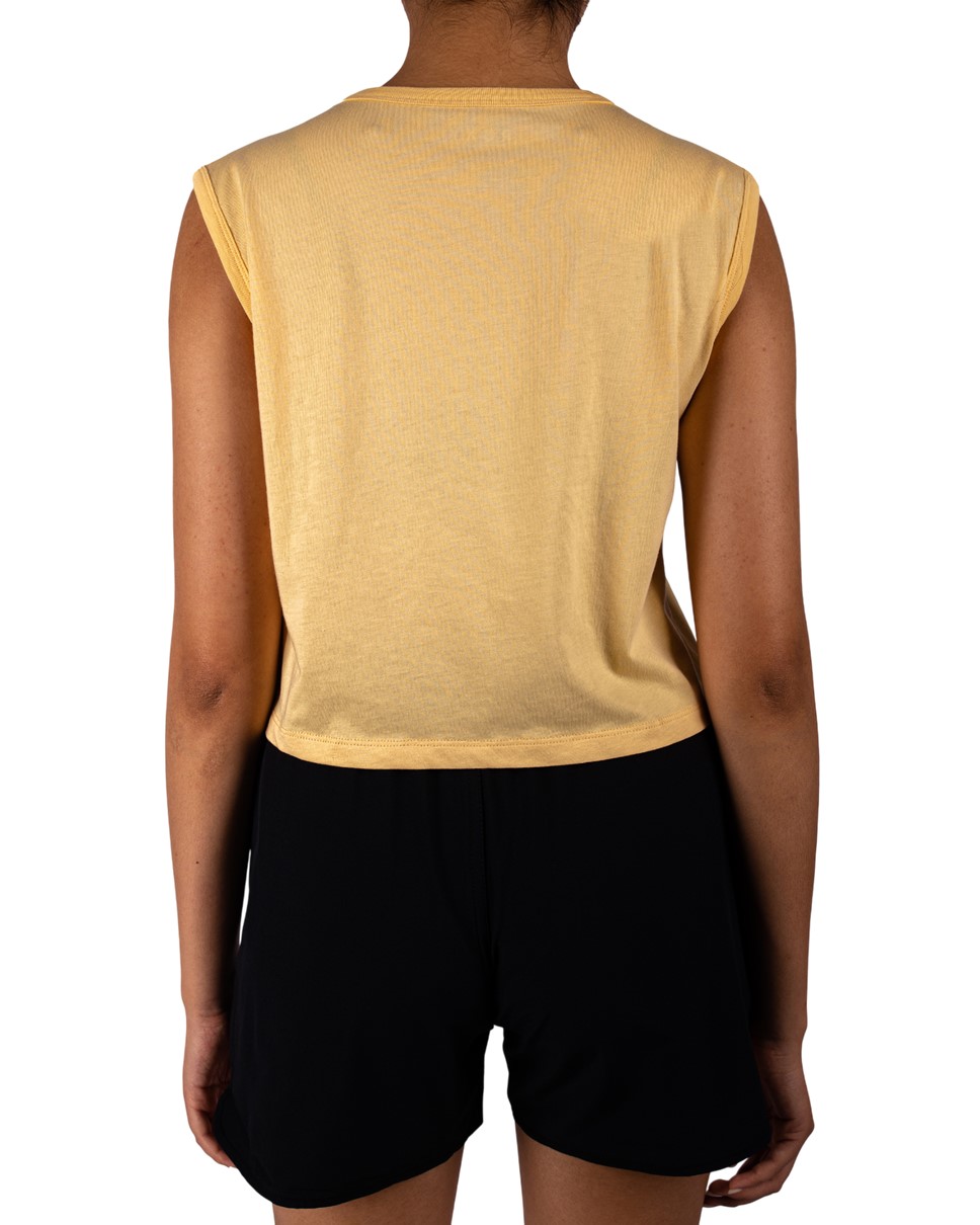 Womens Pocket Muscle Top-Yellow
