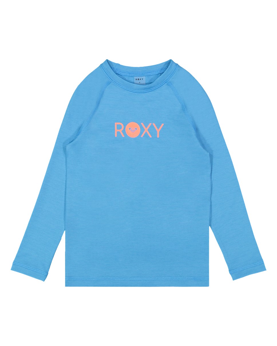 Girls 2-7 Essential Long Sleeve Rash Vest-Blue