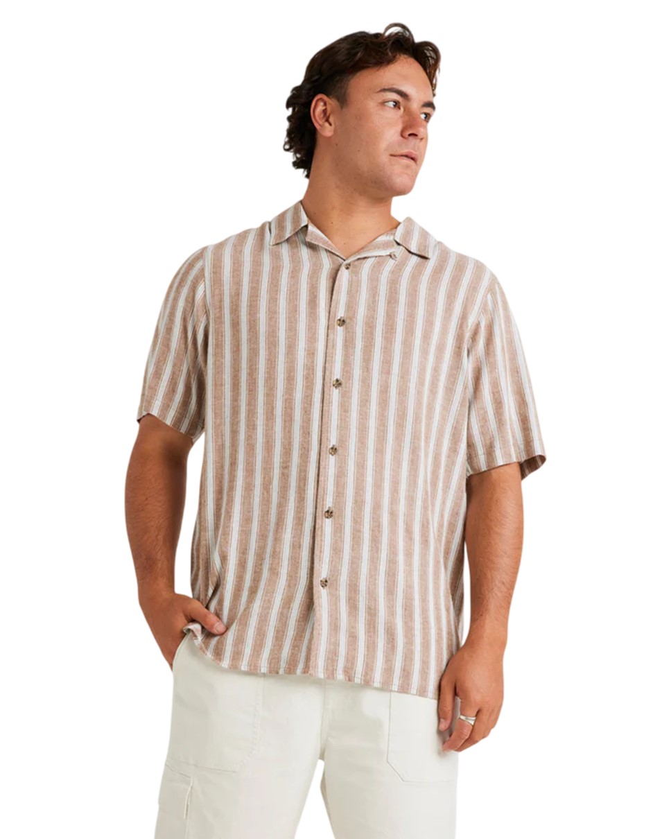 Mens Beat Stripe Vintage Short Sleeve