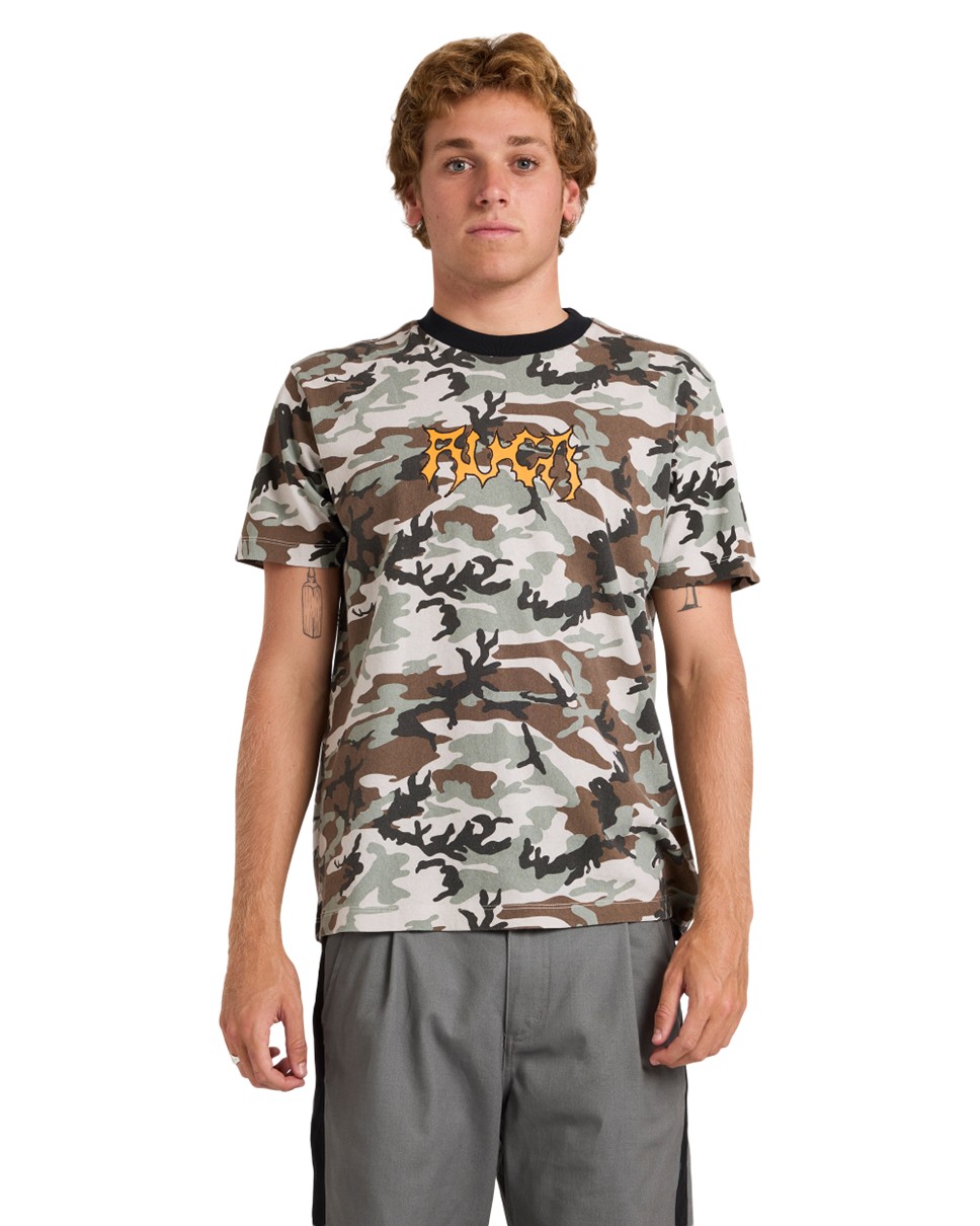 Mens RVCA Drip Short Sleeve T-Shirt