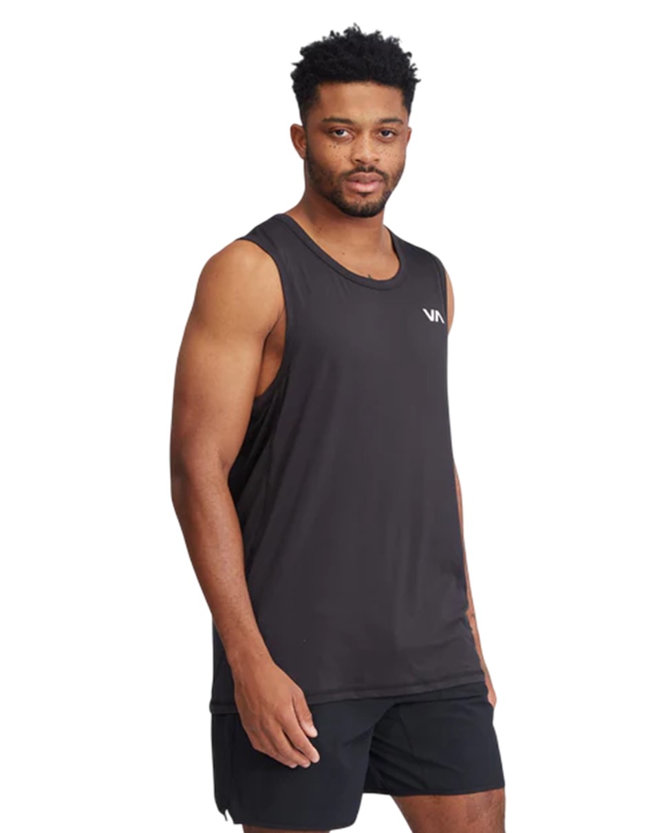 Mens Sport Vent Singlet-Black