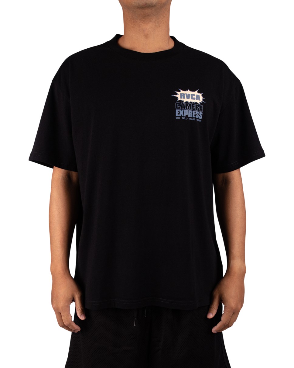 Mens Camera Express Short Sleeve Tee-Black