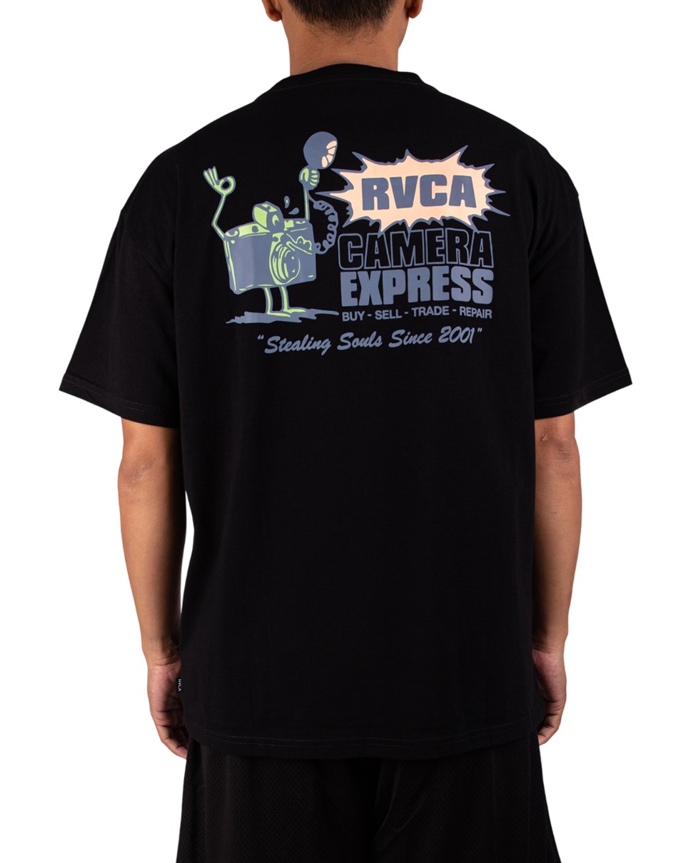 Mens Camera Express Short Sleeve Tee-Black
