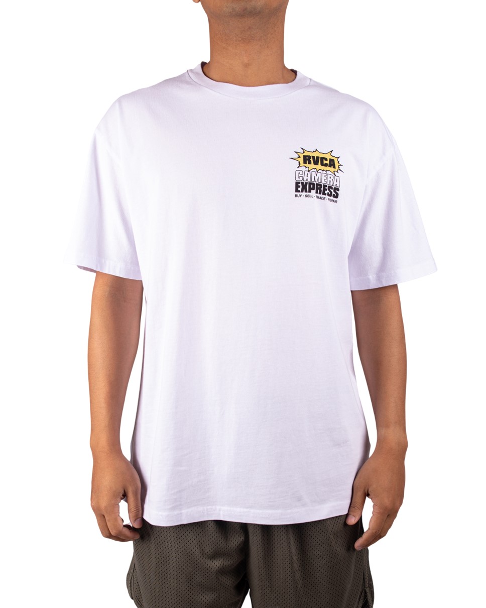 Mens Camera Express Short Sleeve Tee-White