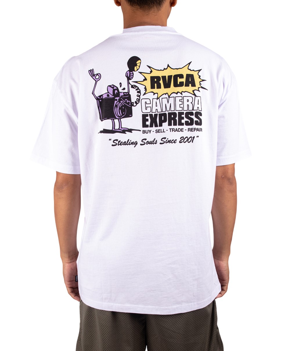 Mens Camera Express Short Sleeve Tee-White