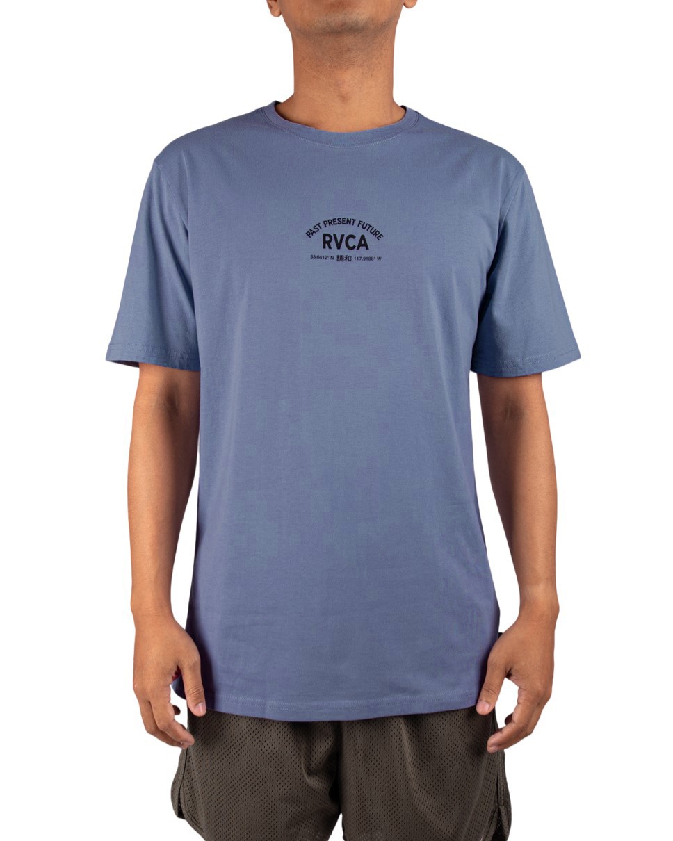 Mens Textfull Short Sleeve Tee-Blue