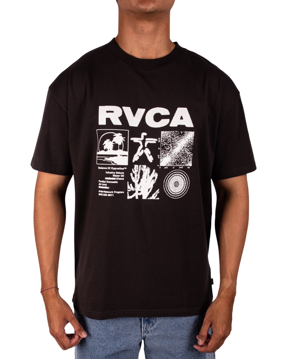 Mens Rvca Program Short Sleeve Tee-Black